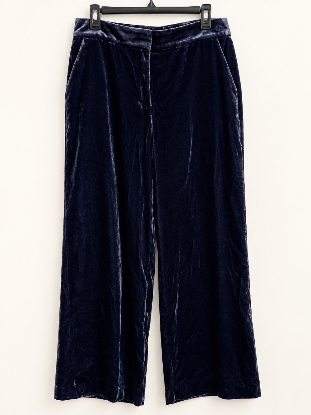 LOFT Navy Blue Velvet Wide-Leg Pants Size 10 NWT $99.95